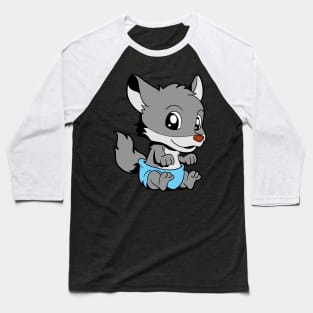 Kawaii Baby Wolf Baseball T-Shirt